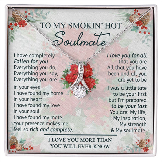 To My Smokin Hot Soulmate Necklace - Wife Gifts From Husband To My Wife Necklace, Gift for Her Romantic, Girlfriend Gifts Necklace for Wife from Men Includes Message Card and Gift Box 19 Alluring Beauty Necklace