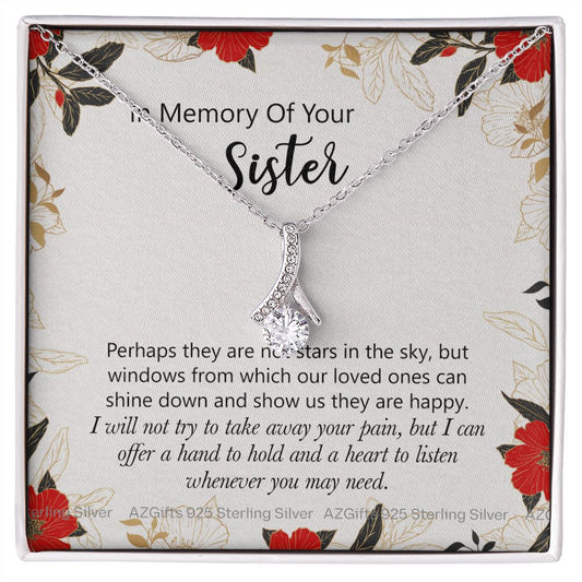 In Memory Of Your Sister Gift, Sympathy Loss Of Sister, Memorial Gift For Loss Of Sister , Sympathy Gift Loss Of A Sister, Loss Of A Sister Alluring Beauty Necklace