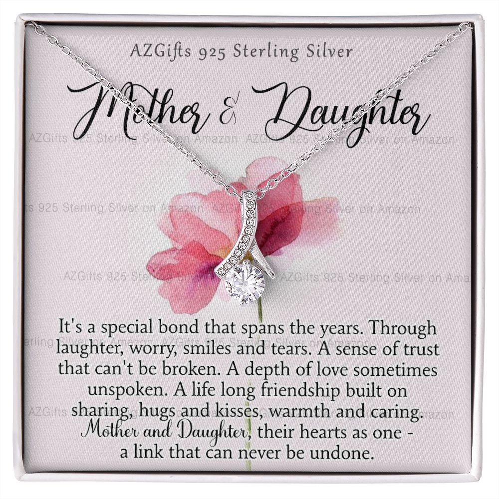 Mother Daughter Necklace with Message Card Mother Daughter Gift Mom Birthday Gift Necklace for Mom from Daughter Gift Birthday Gift for Mom Daughter Gift from Mom 301 Alluring Beauty Necklace