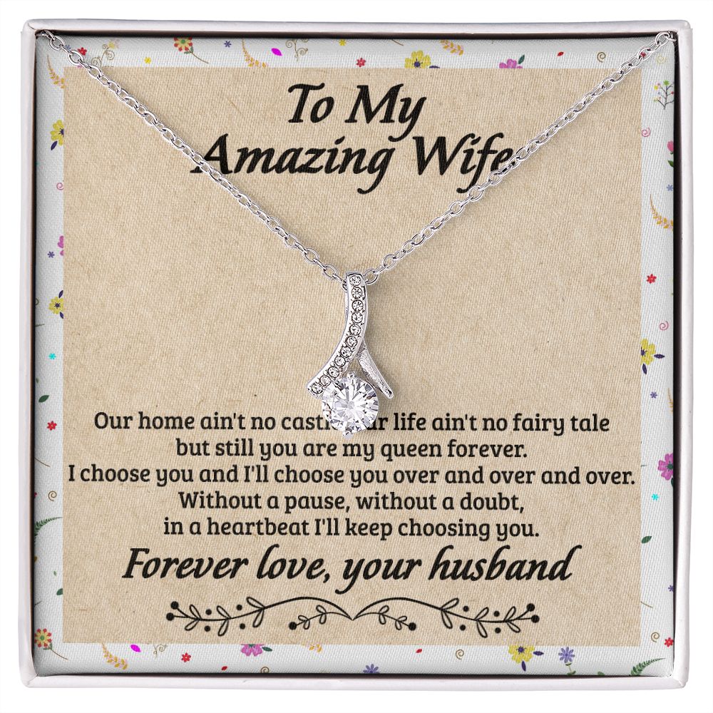 Birthday Gifts For Wife, Necklace Gifts For Wife From Husband, To My Wife Jewelry For Women , To My Wife Necklace  from Husband Wedding Anniversary Present For Wife, Beautiful Wife Jewelry Christmas18 Alluring Beauty Necklace