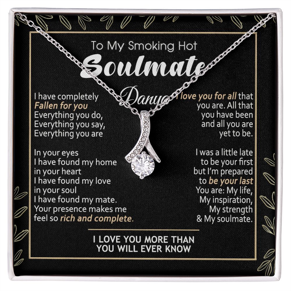 To My Smokin Hot Soulmate Necklace - Wife Gifts From Husband To My Wife Necklace, Gift for Her Romantic, Girlfriend Gifts Necklace for Wife from Men Includes Message Card and Gift Box 7 Alluring Beauty Necklace
