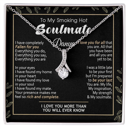To My Smokin Hot Soulmate Necklace - Wife Gifts From Husband To My Wife Necklace, Gift for Her Romantic, Girlfriend Gifts Necklace for Wife from Men Includes Message Card and Gift Box 7 Alluring Beauty Necklace