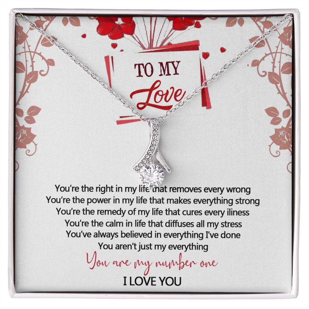 To My Love Interlocking Hearts Necklace With Box Message Card, Gift For My Love Alluring Beauty Necklace