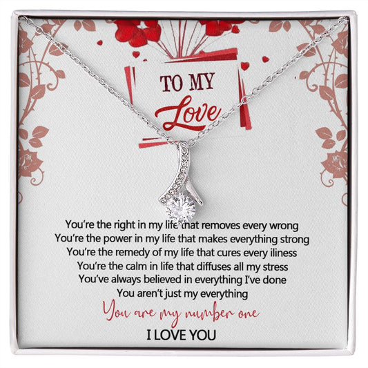 To My Love Interlocking Hearts Necklace With Box Message Card, Gift For My Love Alluring Beauty Necklace