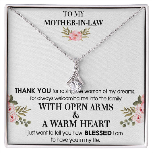 To My Mother-In-Law From Son-In-Law Thank You For Raising Alluring Beauty Necklace