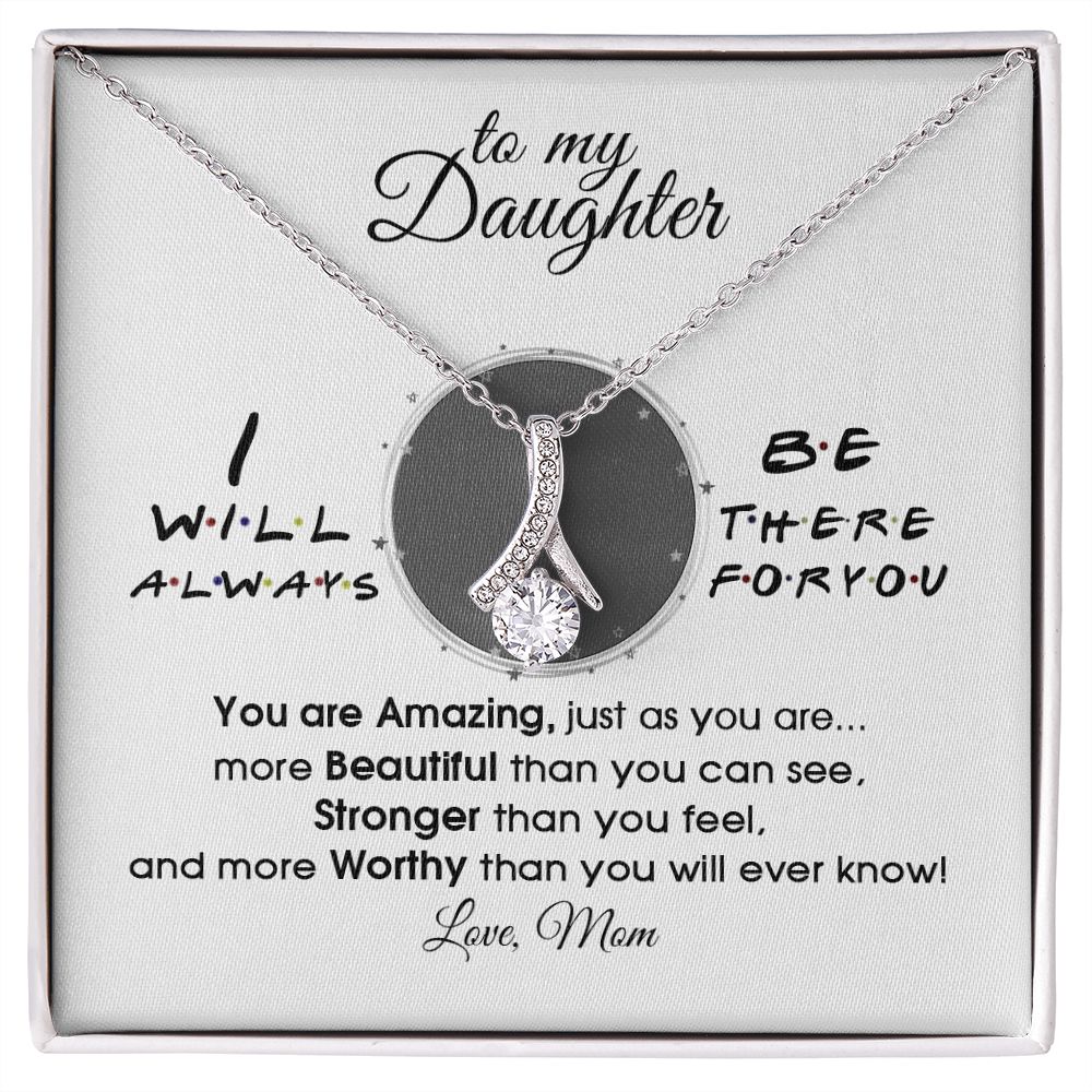 Mother Daughter Gift Ideas, To My Daughter Gift Necklace from Mom, Jewelry Pendant Present for Daughter, Birthday Christmas Gift Graduation Gifts for Daughters, Mother and Daughter Necklace 33 Alluring Beauty Necklace