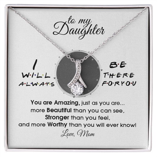 Mother Daughter Gift Ideas, To My Daughter Gift Necklace from Mom, Jewelry Pendant Present for Daughter, Birthday Christmas Gift Graduation Gifts for Daughters, Mother and Daughter Necklace 33 Alluring Beauty Necklace