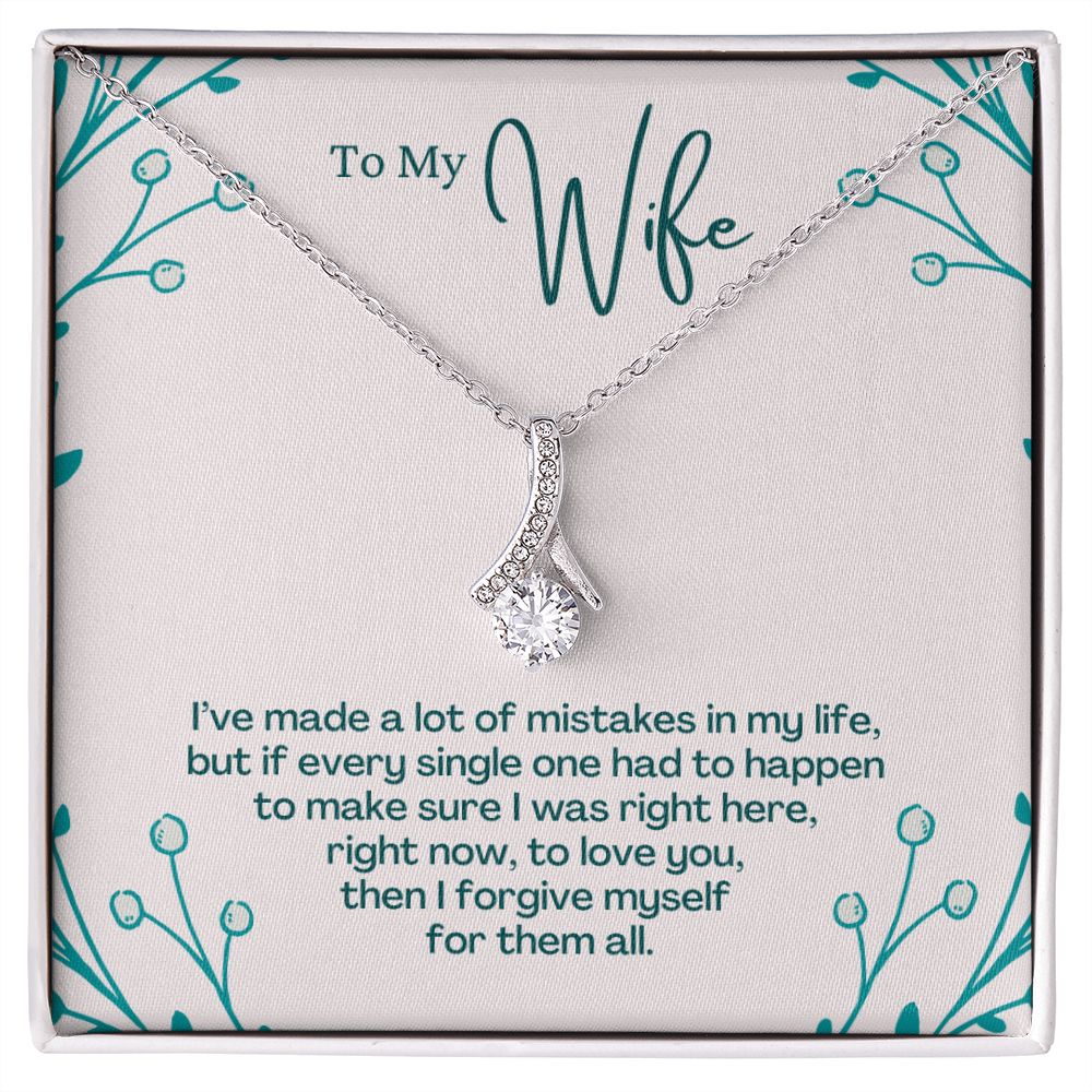 To My Wife Necklace Pendant Gift From Husband I've Made A Lot Of Mistakes With Message Card and Gift Box. Valentine's Day Gift For Wife Future Wife Alluring Beauty Necklace
