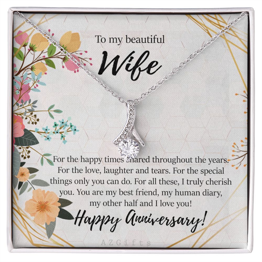 To My Wife Necklace from Husband, Personalized Necklace for Women, Luxury Necklace for Wife from Man Men, Wedding Anniversary Present For Wife, Beautiful Wife Jewelry Christmas Birthday Gifts For Wife8 Alluring Beauty Necklace