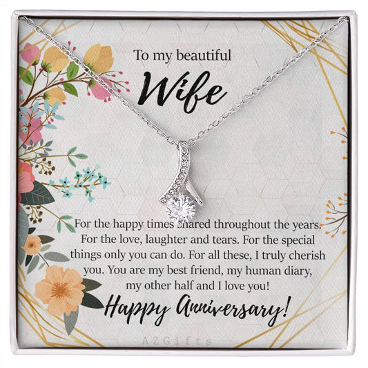 To My Wife Necklace from Husband, Personalized Necklace for Women, Luxury Necklace for Wife from Man Men, Wedding Anniversary Present For Wife, Beautiful Wife Jewelry Christmas Birthday Gifts For Wife8 Alluring Beauty Necklace