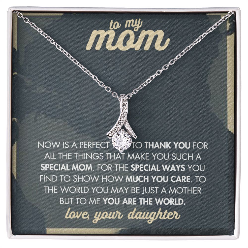 Mom Necklace Gifts for Mom from Daughter to Mom Gifts for Mothers Day from Daughter, To My Mom Necklace from Daughter to Mom Birthday Gifts Necklace with Message Card and Gift Box2237 Alluring Beauty Necklace