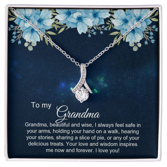 To My Grandma Necklace, Gift for Grandmother Necklace, Mothers Day Gift For Grandma Nana, Grandma Jewelry From Grandchildren GrandKids , Jewelry Box Gift For Grandma Grandmother2 Alluring Beauty Necklace