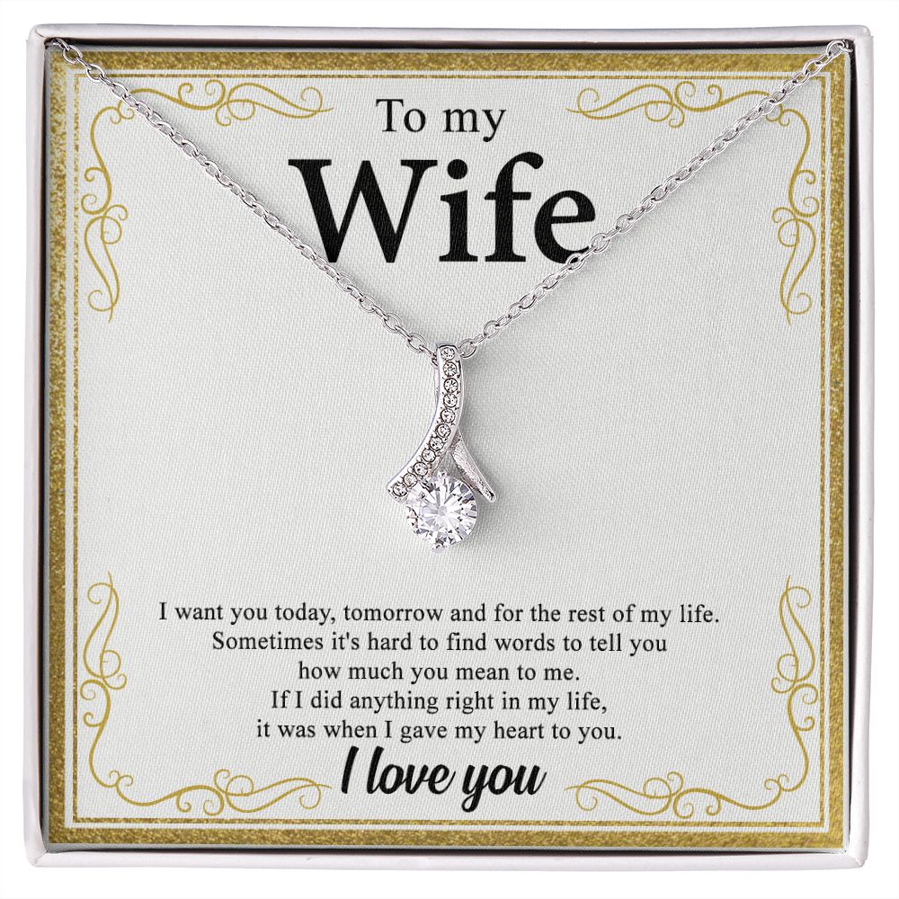To My Wife Alluring Love Necklace Gift for Wife Valentines Day Gift for Her Alluring Beauty Necklace