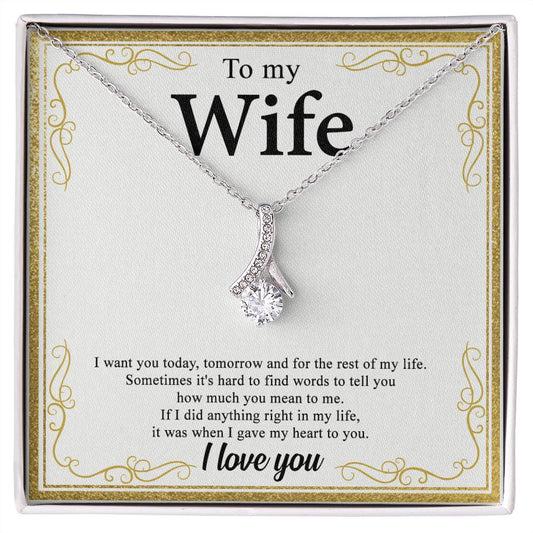 To My Wife Alluring Love Necklace Gift for Wife Valentines Day Gift for Her Alluring Beauty Necklace