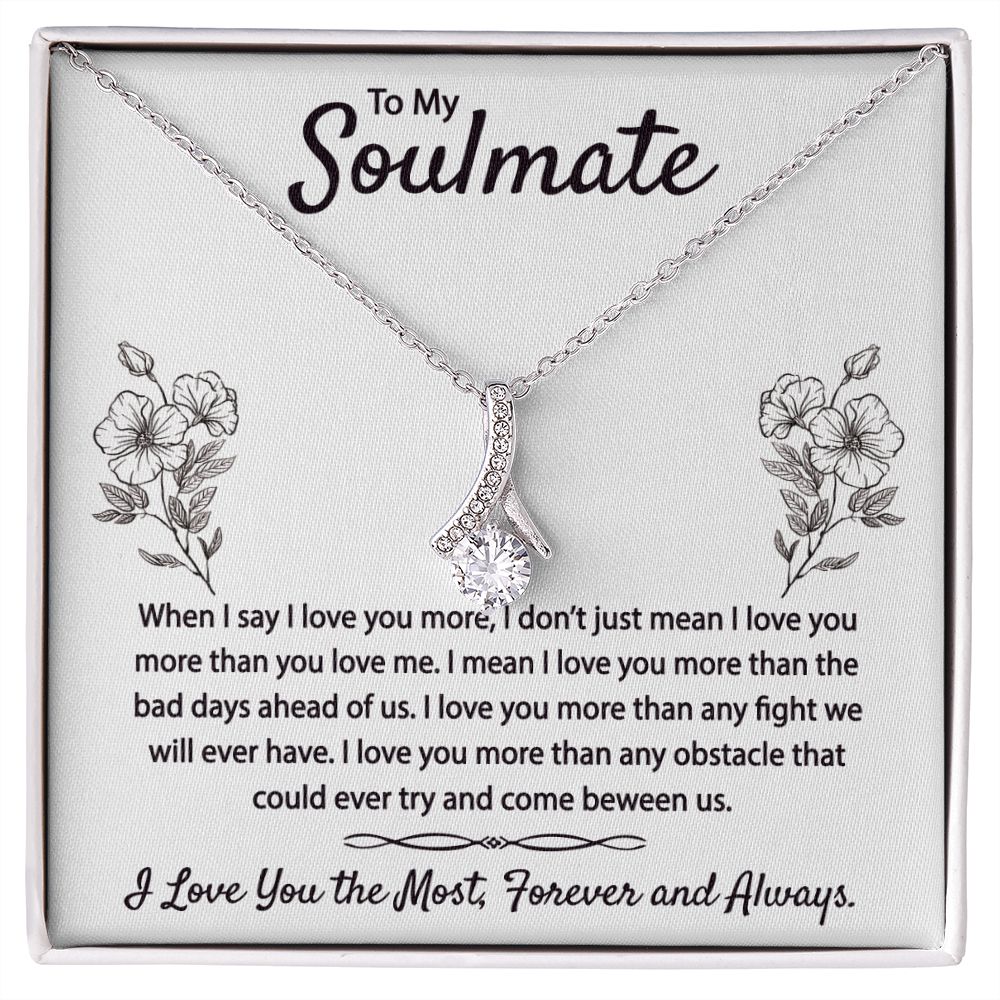 To My Soulmate Necklace for Women Birthday Christmas Jewelry Gifts For My Wife with Message Card Box Personalized Gift Present Pendant for Future Wife Soulmate Girlfriend Love 9 Alluring Beauty Necklace