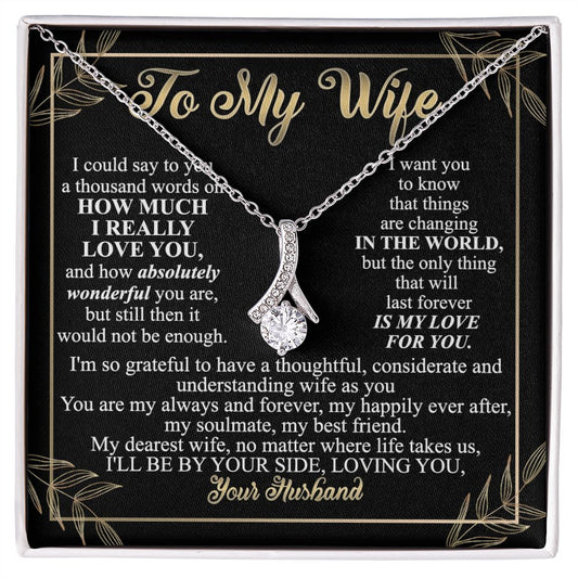 Birthday Gifts For Wife, Necklace Gifts For Wife From Husband, To My Wife Jewelry For Women , To My Wife Necklace  from Husband Wedding Anniversary Present For Wife, Beautiful Wife Jewelry Christmas13 Alluring Beauty Necklace