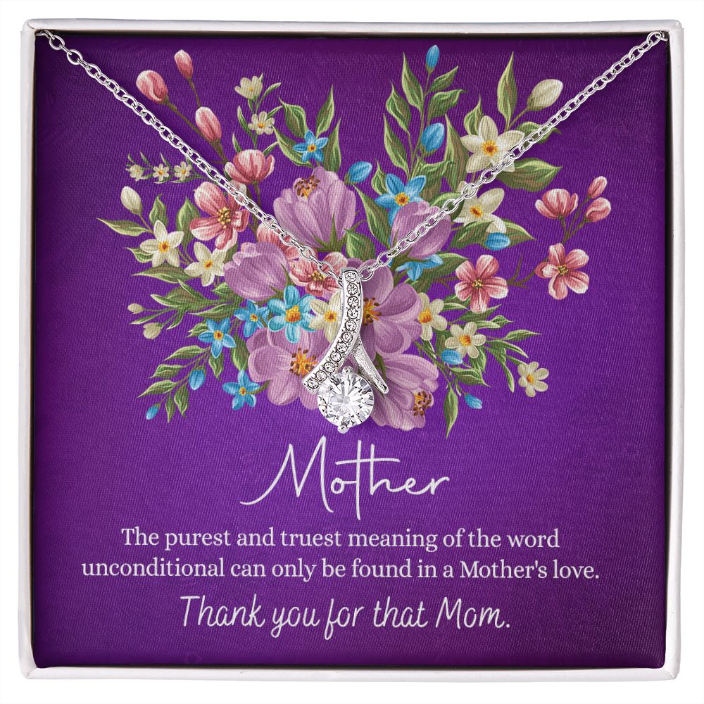 Happy Mother's Day Gift for Mom from Daughter Message Card Necklace Gift Idea Mother Jewelry Mom Necklace from Daughter To My Mom Love Knot Necklace Pendant Alluring Beauty Necklace