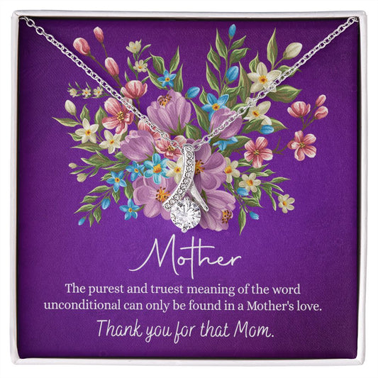 Happy Mother's Day Gift for Mom from Daughter Message Card Necklace Gift Idea Mother Jewelry Mom Necklace from Daughter To My Mom Love Knot Necklace Pendant Alluring Beauty Necklace