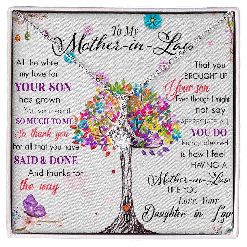 To My Mom Tree Necklace Pendant Gift From Daughter In Law Necklace Said And Done Gift For To Mom Happy Mother's Day Mother In Law Gift On Birthday Anniversary Gift 30821 Alluring Beauty Necklace