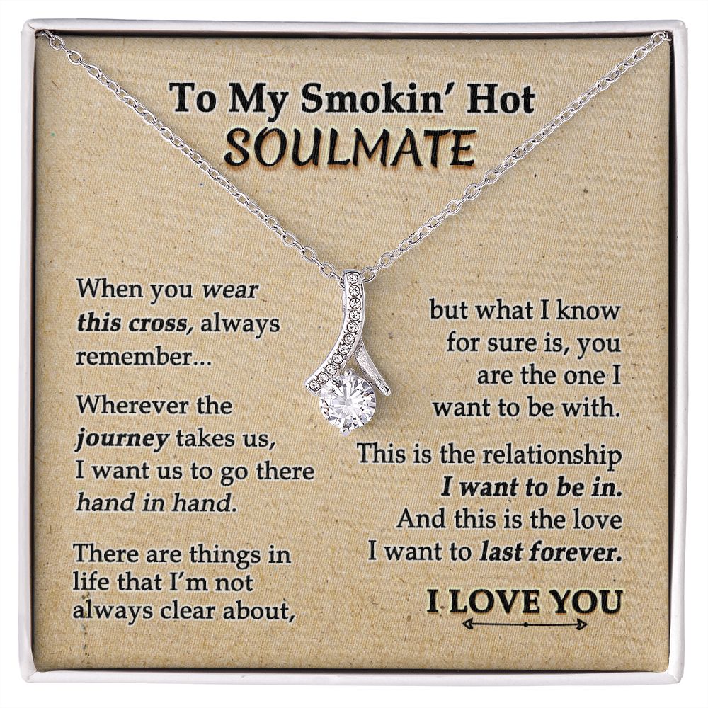 To My Soulmate Necklace for Women Birthday Valentines Day Jewelry Gifts For My Wife with Message Card Box Personalized Gift Present Pendant for Future Wife Soulmate Girlfriend Love 9 Alluring Beauty Necklace