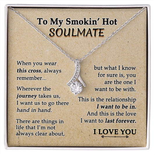 To My Soulmate Necklace for Women Birthday Valentines Day Jewelry Gifts For My Wife with Message Card Box Personalized Gift Present Pendant for Future Wife Soulmate Girlfriend Love 9 Alluring Beauty Necklace