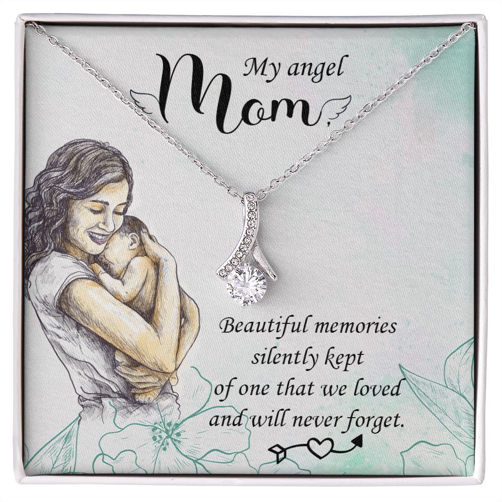 To My Mom Mother My Angel Necklace Pendant Gift From Daughter Beautiful Memories With Message Card Gift For Mom Alluring Beauty Necklace