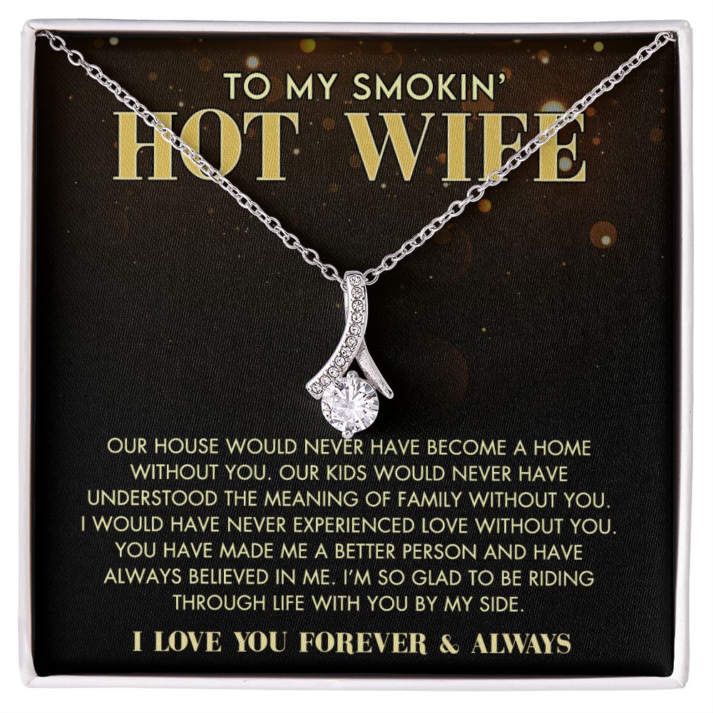 To My Wife Necklace from Husband, Personalized Necklace for Women, Luxury Necklace for Wife from Man Men, Wedding Anniversary Present For Wife, Beautiful Wife Jewelry Christmas Birthday Gift For Wife11 Alluring Beauty Necklace