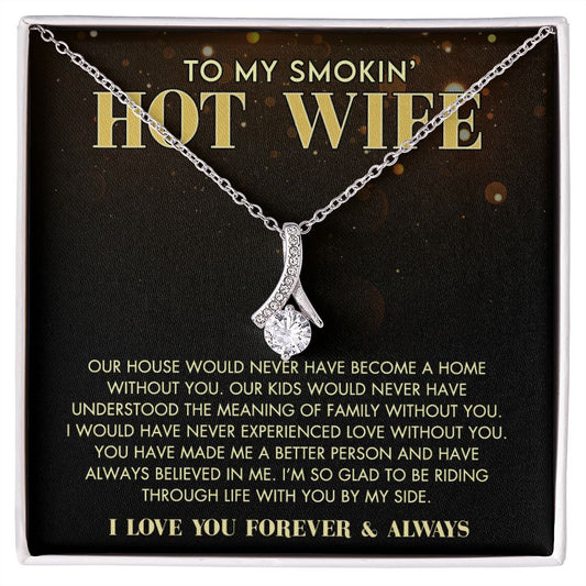 To My Wife Necklace from Husband, Personalized Necklace for Women, Luxury Necklace for Wife from Man Men, Wedding Anniversary Present For Wife, Beautiful Wife Jewelry Christmas Birthday Gift For Wife11 Alluring Beauty Necklace