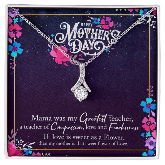 To My Mom Mother Necklace Pendant Gìt From Daughter Or Son Happy Mothers Day Mama Was My Greatest Teacher With Message Card Gift For Mom Alluring Beauty Necklace