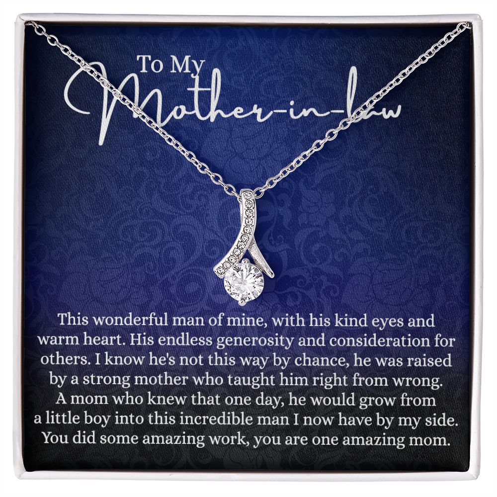 To My Mother in Law Necklace, Mother in Law Gift, Gift for Mother in Law Necklace Jewelry Gift to My Mother-in-law on Wedding Day Mother's day gift for Mother in Law Birthday gift Alluring Beauty Necklace