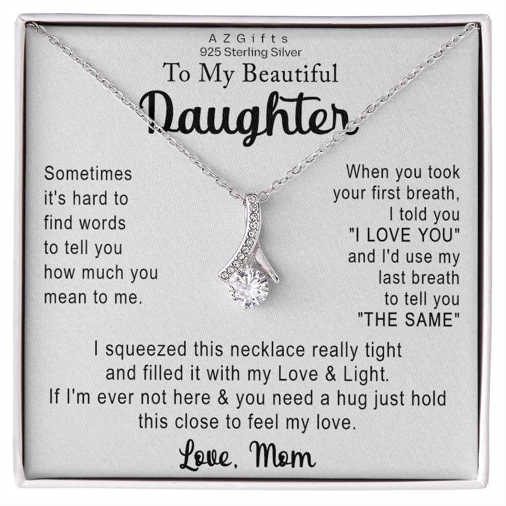 To My Daughter Necklace Gift from Mom Necklace for Daughter from Mom Mother Christmas Birthday Gifts for Teen Girls Women Gift for Daughter Jewelry Present for Her Alluring Beauty Necklace