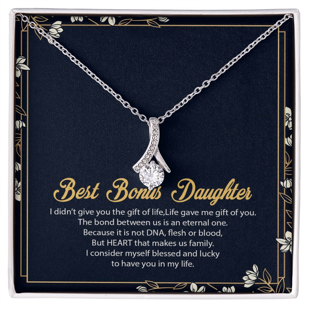 Bonus Daughter Gifts From Stepdad, Step Daughter Gifts From Stepmom, Stepdaughter Gifts From Stepdad, Father Stepdaughter Necklace, To My Bonus Daughter Necklaces, Christmas Gifts For Bonus8 Alluring Beauty Necklace