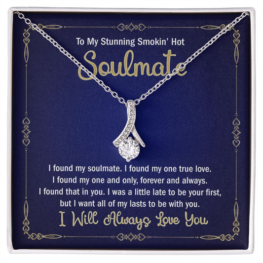 To My Smokin Hot Soulmate Necklace - Wife Gifts From Husband To My Wife Necklace, Gift for Her Romantic, Girlfriend Gifts Necklace for Wife from Men Includes Message Card and Gift Box 6 Alluring Beauty Necklace