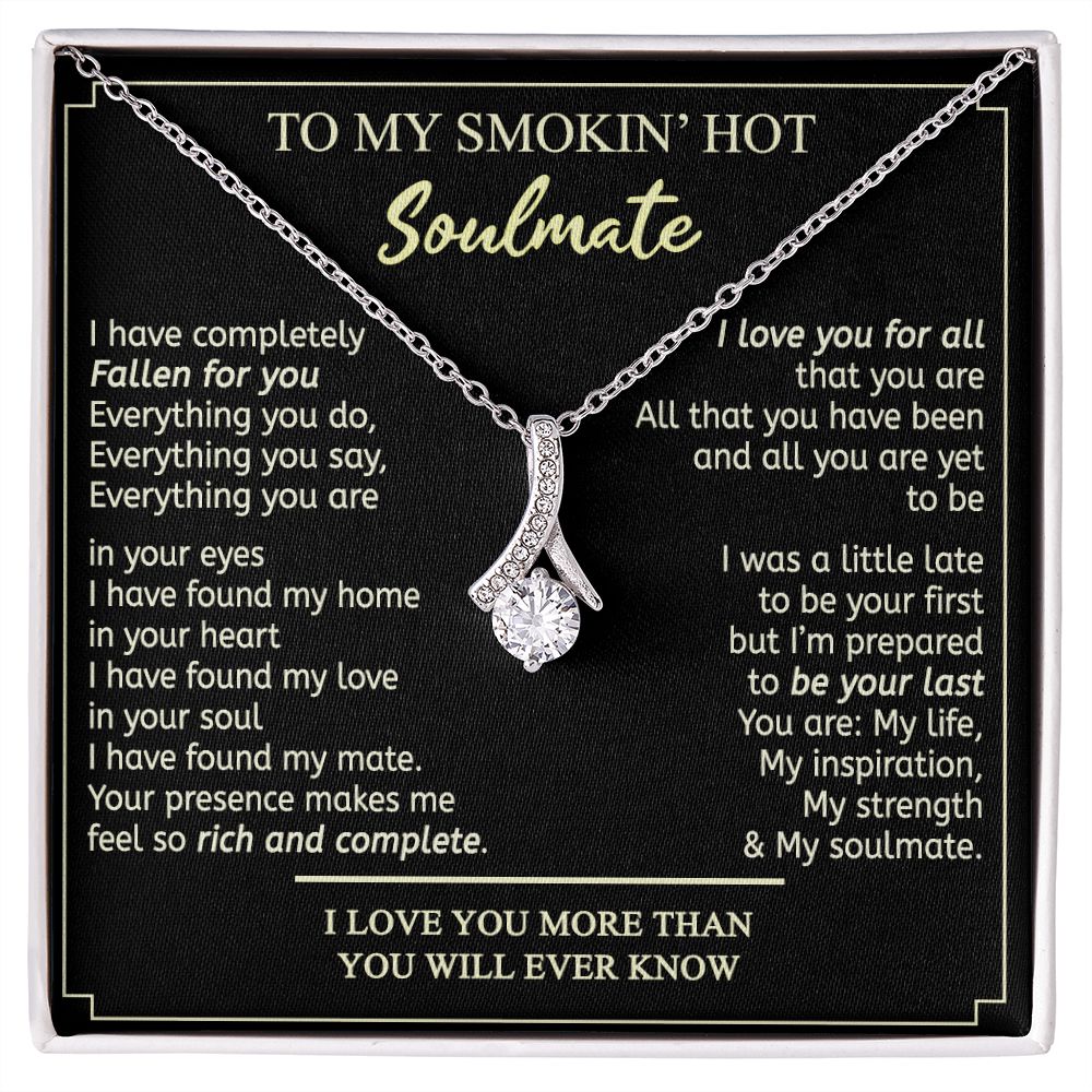To My Smokin Hot Soulmate Necklace - Wife Gifts From Husband To My Wife Necklace, Gift for Her Romantic, Girlfriend Gifts Necklace for Wife from Men Includes Message Card and Gift Box 2 Alluring Beauty Necklace