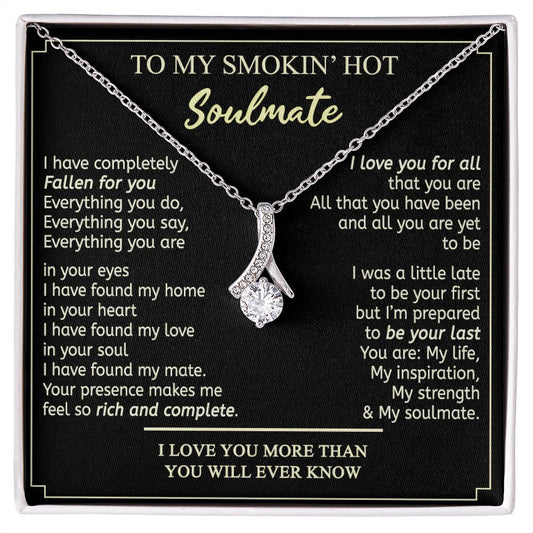 To My Smokin Hot Soulmate Necklace - Wife Gifts From Husband To My Wife Necklace, Gift for Her Romantic, Girlfriend Gifts Necklace for Wife from Men Includes Message Card and Gift Box 2 Alluring Beauty Necklace