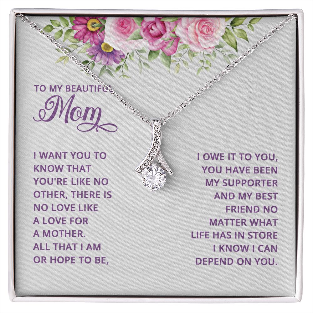 Mom Necklace Gifts for Mom from Daughter to Mom Gifts for Mothers Day from Daughter, To My Mom Necklace from Daughter to Mom Birthday Gifts Necklace with Message Card and Gift Box17 Alluring Beauty Necklace
