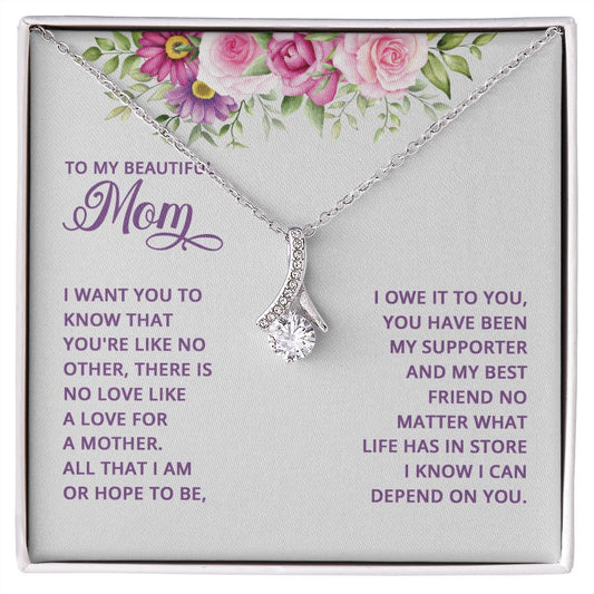 Mom Necklace Gifts for Mom from Daughter to Mom Gifts for Mothers Day from Daughter, To My Mom Necklace from Daughter to Mom Birthday Gifts Necklace with Message Card and Gift Box17 Alluring Beauty Necklace