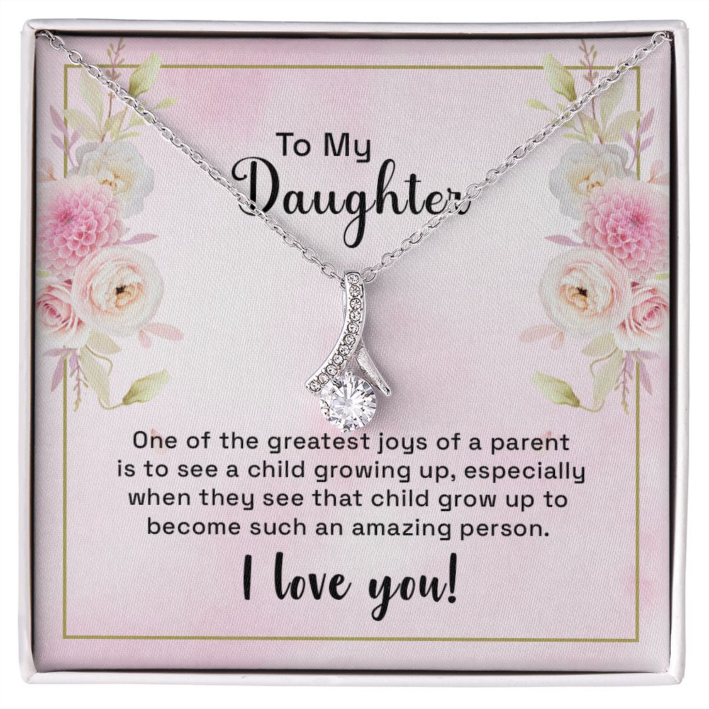 Mother and Daughter Necklace for Girls, To My Daughter Gift Necklace from Mom, Birthday Christmas Gift Graduation Gifts for Daughters, Jewelry Pendant Present for Daughter, Mother Daughter Gift 44 Alluring Beauty Necklace