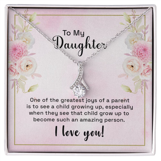 Mother and Daughter Necklace for Girls, To My Daughter Gift Necklace from Mom, Birthday Christmas Gift Graduation Gifts for Daughters, Jewelry Pendant Present for Daughter, Mother Daughter Gift 44 Alluring Beauty Necklace
