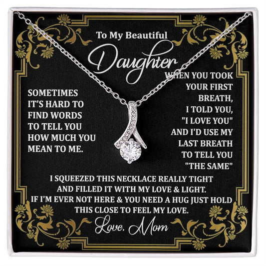 Mother Daughter Gift Ideas, To My Daughter Gift Necklace from Mom, Jewelry Pendant Present for Daughter, Birthday Christmas Gift Graduation Gifts for Daughters, Mother and Daughter Necklace 2134 Alluring Beauty Necklace