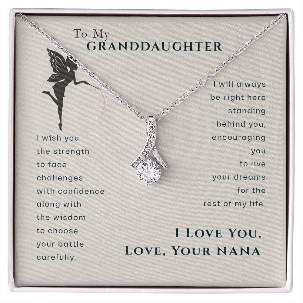 To My Granddaughter Dragonfly Necklace, Gift for Granddaughter From Nana Alluring Beauty Necklace
