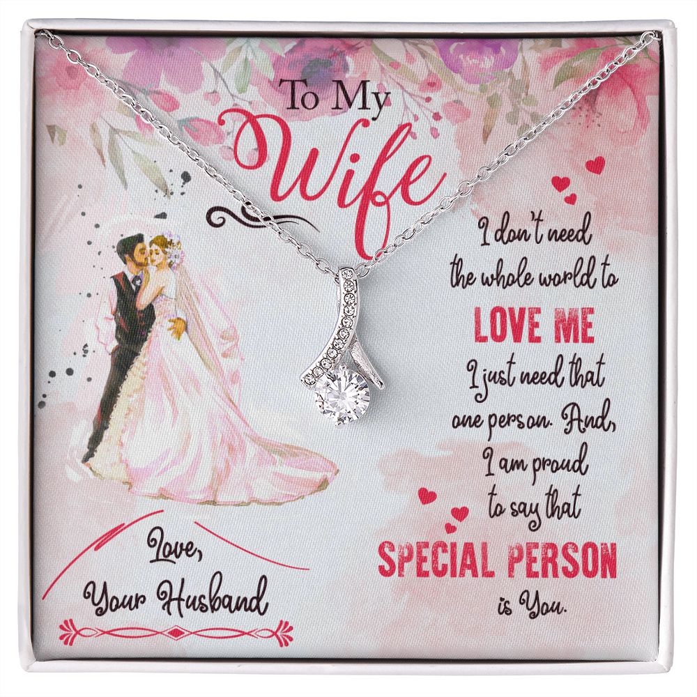 To My Wife Necklace from Husband, Personalized Necklace for Women, Luxury Necklace for Wife from Man Men, Wedding Anniversary Present For Wife, Beautiful Wife Jewelry Christmas Birthday Gift For Wife17 Alluring Beauty Necklace