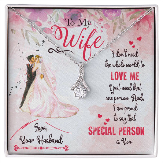 To My Wife Necklace from Husband, Personalized Necklace for Women, Luxury Necklace for Wife from Man Men, Wedding Anniversary Present For Wife, Beautiful Wife Jewelry Christmas Birthday Gift For Wife17 Alluring Beauty Necklace