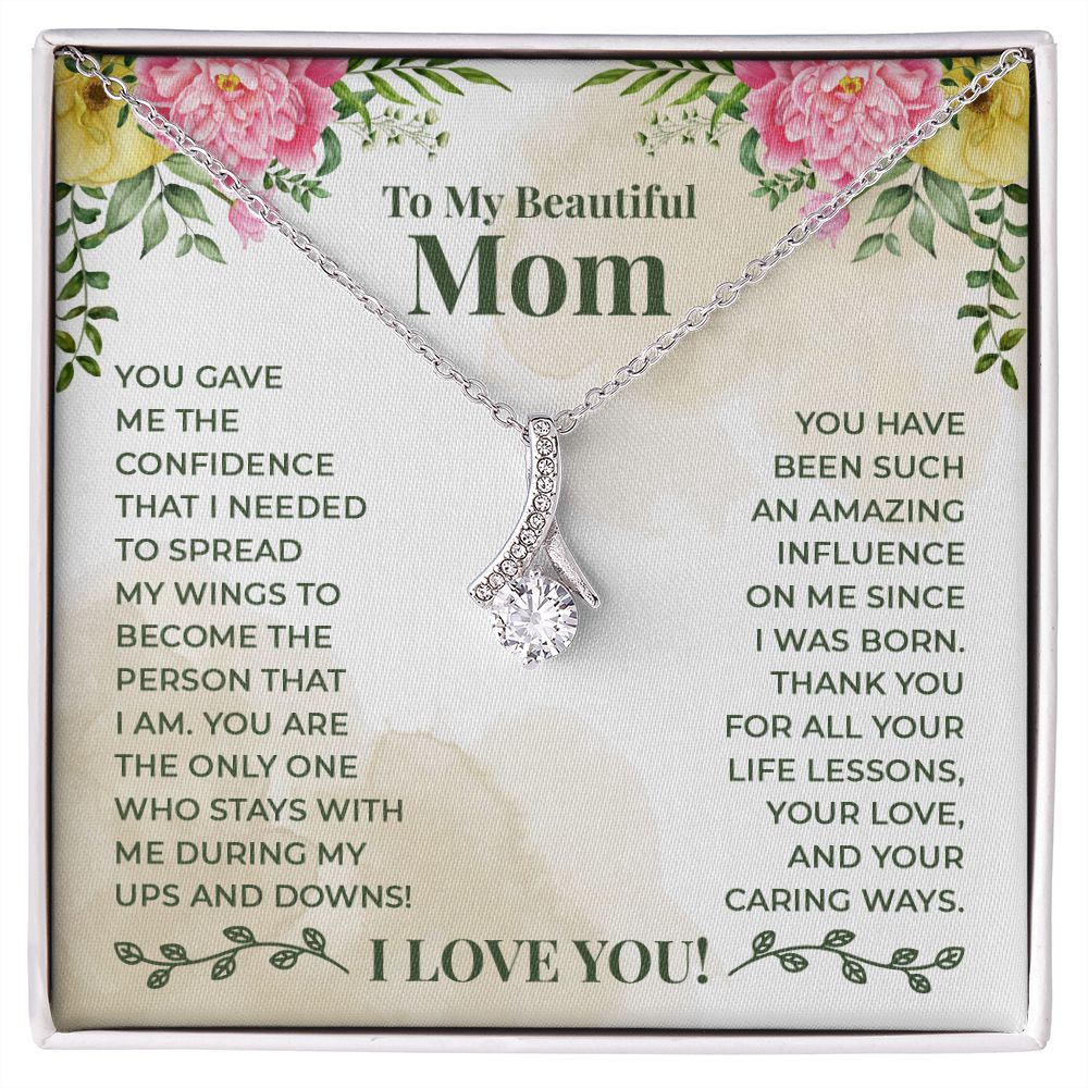 Mom Necklace Gifts for Mom from Daughter to Mom Gifts for Mothers Day from Daughter, To My Mom Necklace from Daughter to Mom Birthday Gifts Necklace with Message Card and Gift Box22 Alluring Beauty Necklace