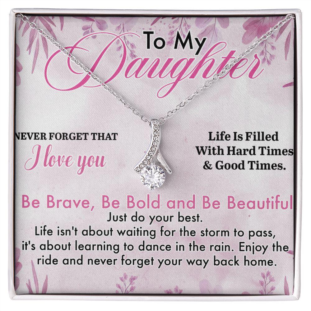 Mother Daughter Gift Ideas, To My Daughter Gift Necklace from Mom, Jewelry Pendant Present for Daughter, Birthday Christmas Gift Graduation Gifts for Daughters, Mother and Daughter Necklace 28 Alluring Beauty Necklace