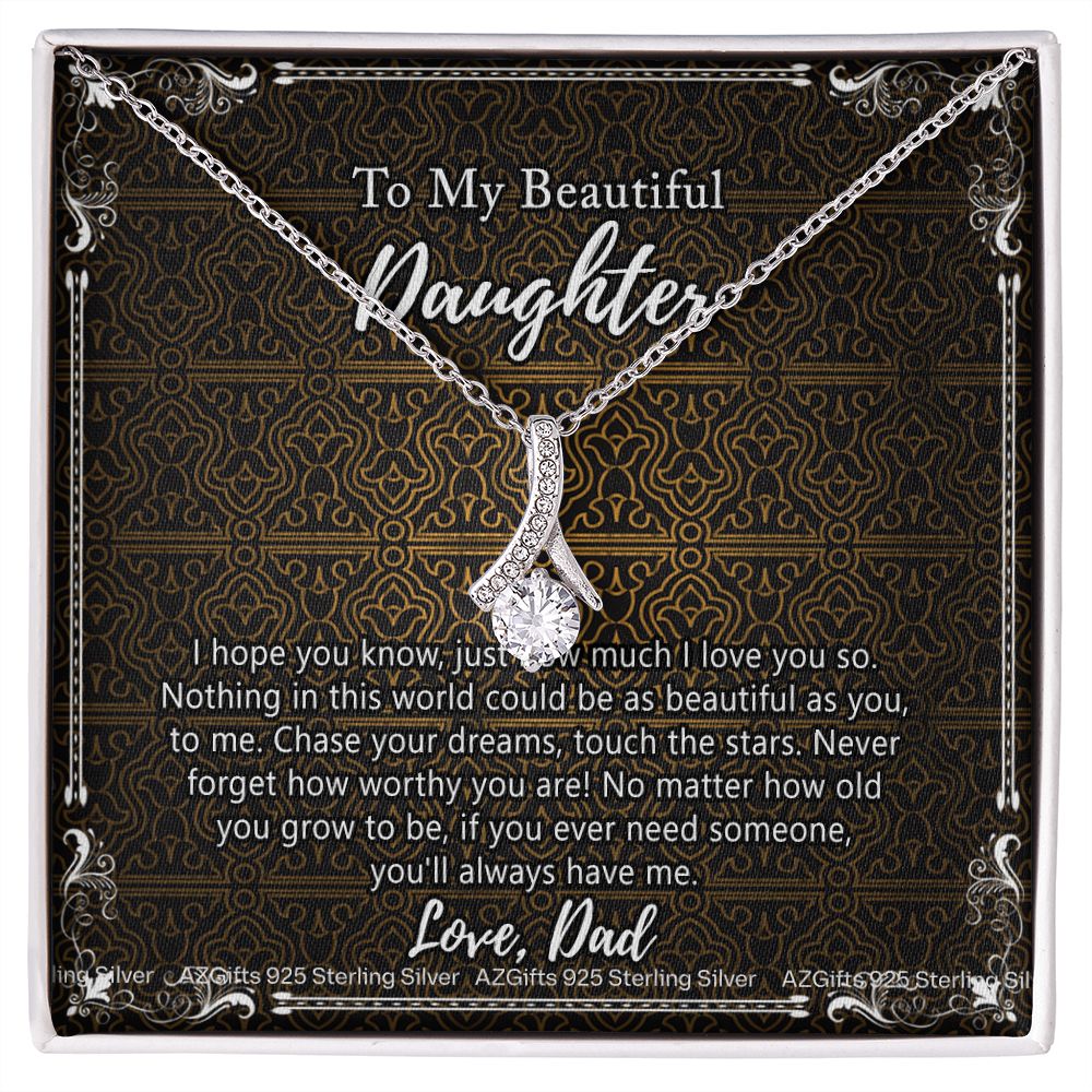 Daughter Gift From Dad Father To My Daughter Necklace for Daughter Jewelry Necklace Meaningful Jewelry Personalized Jewelry Gifts For Women Girls Her Alluring Beauty Necklace