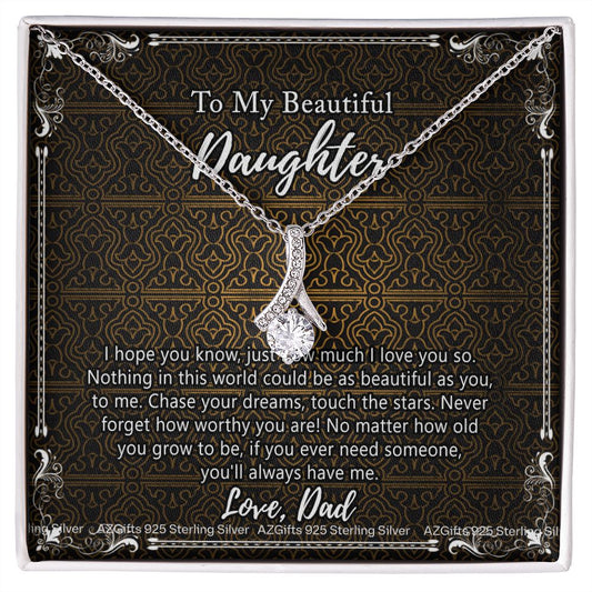 Daughter Gift From Dad Father To My Daughter Necklace for Daughter Jewelry Necklace Meaningful Jewelry Personalized Jewelry Gifts For Women Girls Her Alluring Beauty Necklace