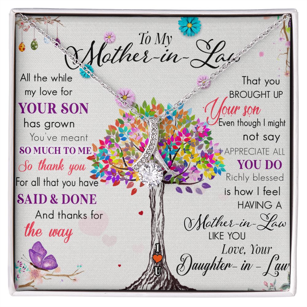 Mother in Law Necklace, Jewelry for Women, Future Mother in Law Gifts from Daughter in Law, Mother of Bride Gifts For Mother in Law, Birthday Gifts For Mother In Law From Daughter In Law72323 Alluring Beauty Necklace