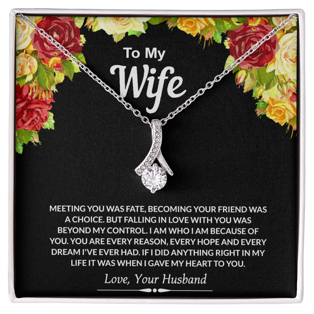 To My Wife Necklace from Husband Jewelry Gift For Wife Valentines Gift for Her Alluring Beauty Necklace