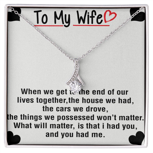 To My Wife Necklace from Husband, Personalized Necklace for Women, Luxury Necklace for Wife from Man Men, Wedding Anniversary Present For Wife, Beautiful Wife Jewelry Christmas Birthday Gift For Wife25 Alluring Beauty Necklace